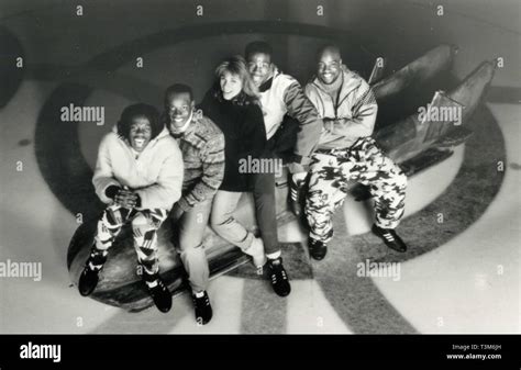 The cast on the set of the movie Cool Runnings, 1993 Stock Photo - Alamy