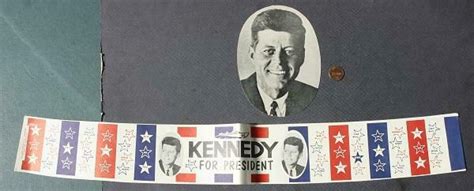 1960 John Kennedy For President Campaign Hat Band And Photo Topper Set