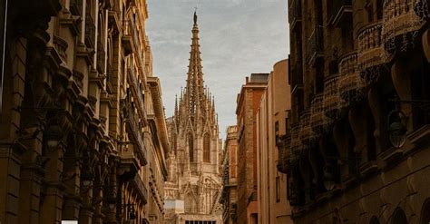 Gothic Barcelona Cathedral Seen from Narrow Street · Free Stock Photo