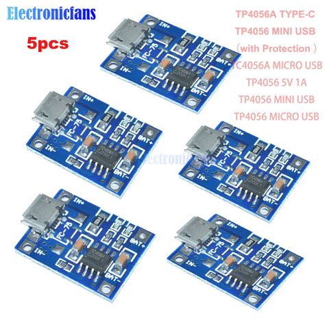 Pcs V A Micro Usb Type C Mini Lithium Battery Charging Board