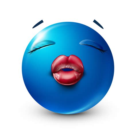 Bluemoji Red Lips Smiley | Blue Emoji | Know Your Meme