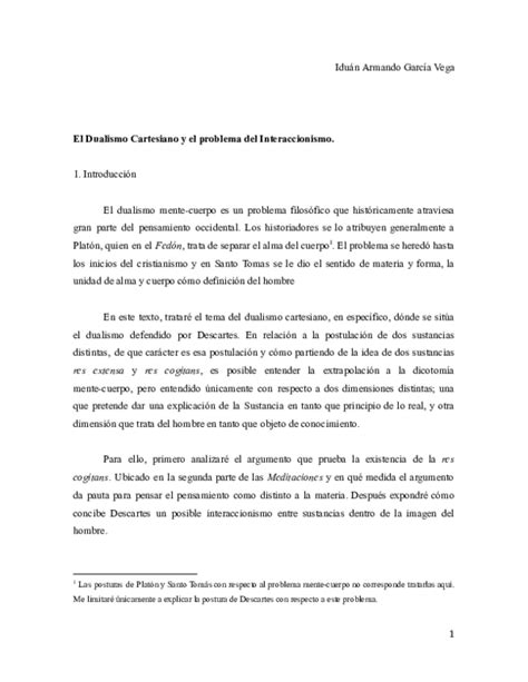 Pdf Problema Mente Cuerpo En Rene Descartes