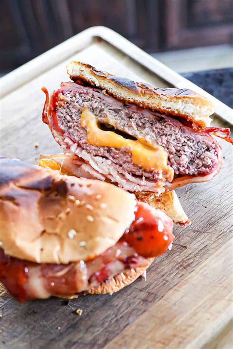 Smoked Bacon Wrapped Burgers Cheese Stuffed Sip Bite Go