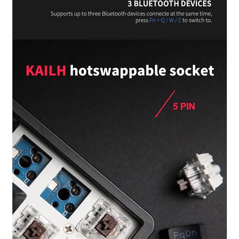 Royal Kludge RK61Plus 2 4G Wireless Bluetooth 3 0 USB C Three Mode Hot Swap RGB Backlit Mini