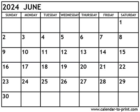 Printable Calendar Monthly June Benni Kristine