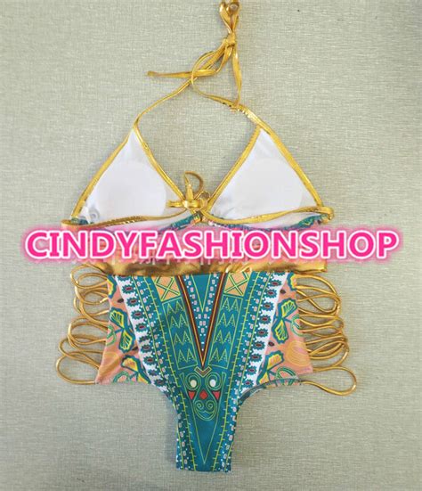 Hot Women African Print Two PC Bath Suits Bikini Set Sexy Geometric Swimwear EBay