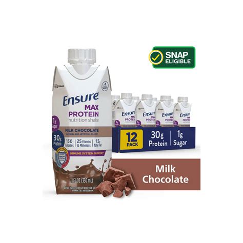 Ensure Max Protein Nutritional Drink, Milk Chocolate, 11 fl oz, 12 ...