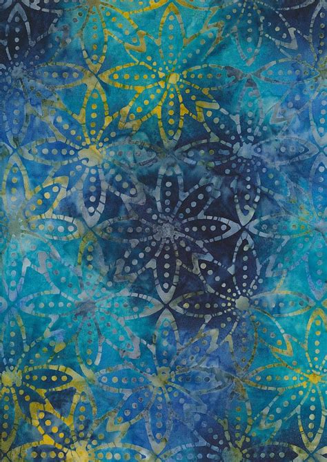 Fabric Freedom Bali Batik Stamp Blue 166d