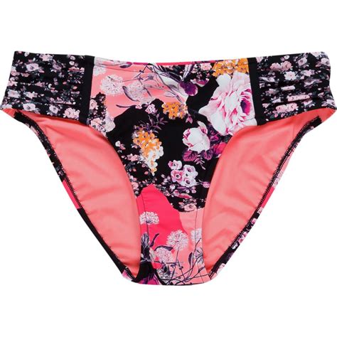 Seafolly Ocean Rose Ruched Side Retro Bikini Bottom Women S Clothing