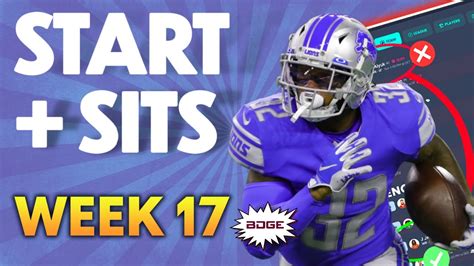 Week 17 Fantasy Football Championship Week Rankings Start Sit Qandassault Youtube