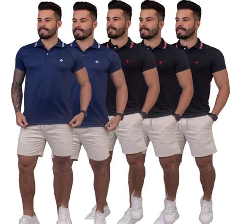 Kit Camisas Gola Polo Masculina Basica Piquet Frete Gr Tis