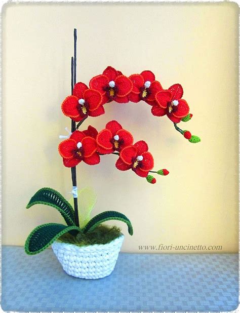 Ramos de orquídeas de crochet para decoración Otakulandia es