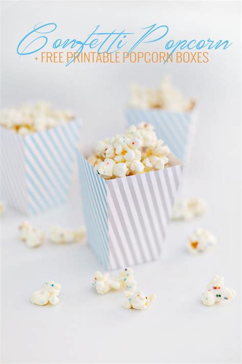 Confetti Popcorn Recipe Free Printable Popcorn Box