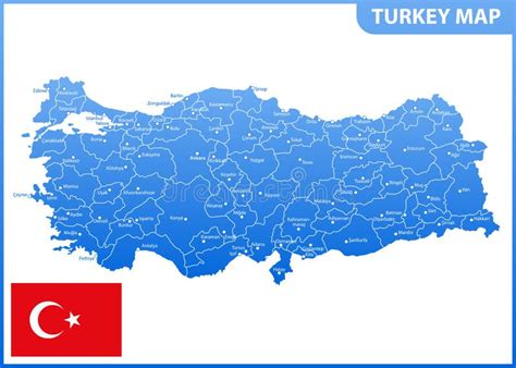 El Mapa Detallado De Turquía Con Las Regiones O Estados Y Ciudades