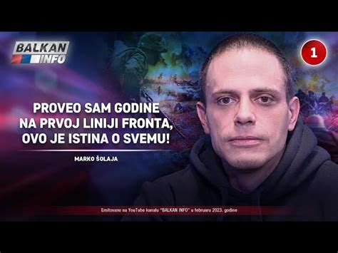 INTERVJU Marko Šolaja Proveo sam godine na prvoj liniji fronta evo