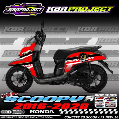 Jual Scoopy Fi New Stiker Striping Premium Motor Keren Lis