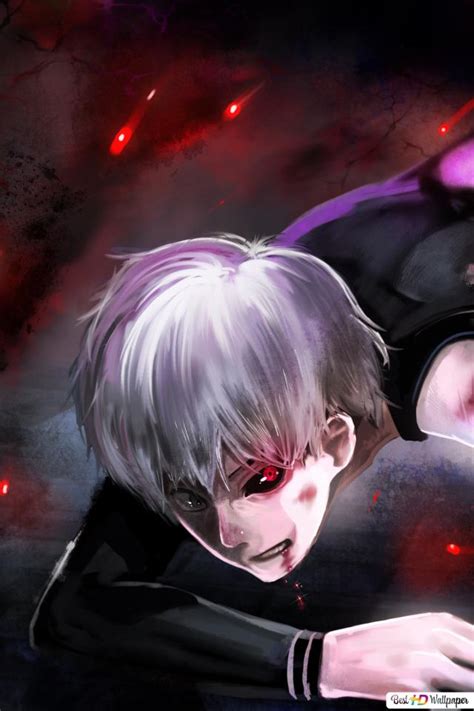 Tokyo Ghoul Ken Kaneki Ghul 2K Hintergrundbild Herunterladen