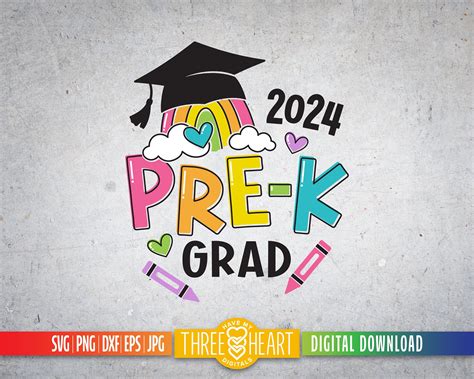 2024 Pre K Graduation Svg Graduation Rainbow Svg Preschool Grad Cut