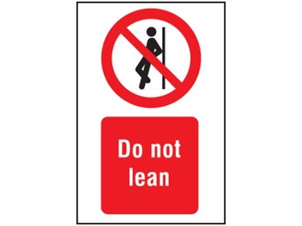 Do Not Lean Symbol And Text Safety Sign Ps Label Source