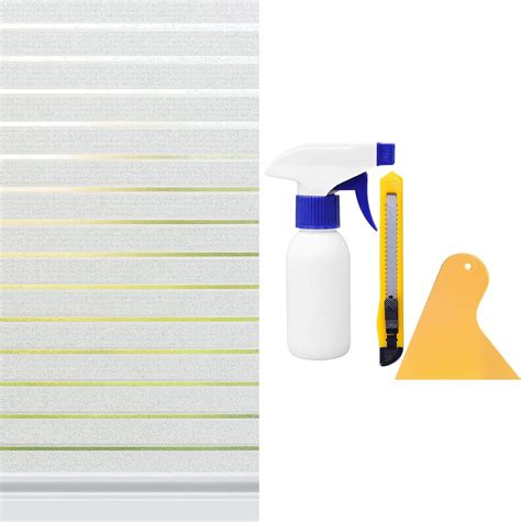 Amazon.com: rabbitgoo Frosted Window Film Stripe Patterns, 17.5 x 78.7 ...