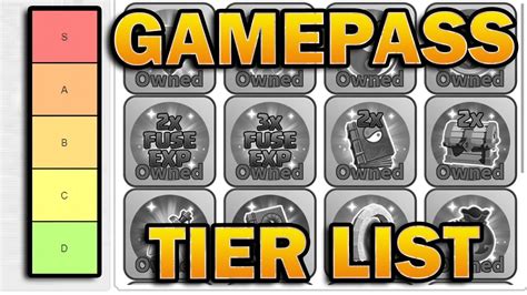 Gamepass Tier List For Weapon Fighting Simulator Roblox Youtube