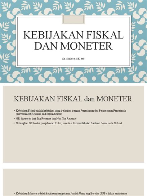 Kebijakan Fiskal Dan Moneter Pdf