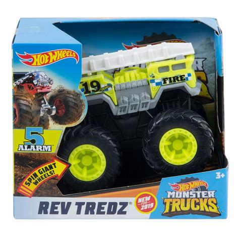 Mattel Hot Wheels Monster Trucks Pojazd Rev Tredz Alarm Fyj