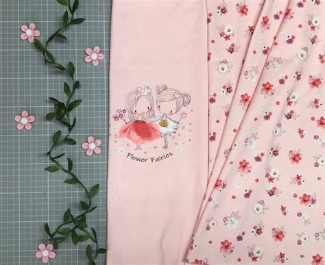 Panel Jersey Fabric Flowers Fairy From HILCO Etsy