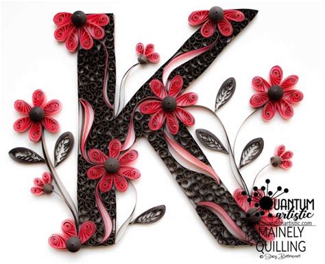 Quilled Letter K Daisy Monogram Quantum Artistic In Quilling