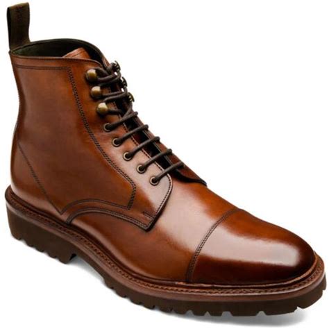 Loake Mens Leather Aquarius Boot Shoes Cedar Dark Brown Grain Sizes UK7