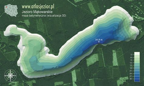 Jezioro M Kowarskie Cybowskie Mapa Batymetryczna Dojazd Op Aty