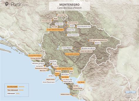 Carte Touristique Du Monténégro