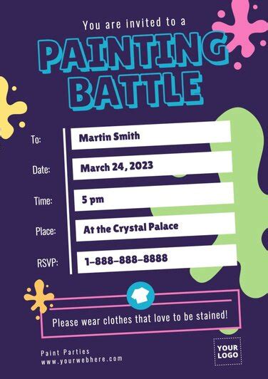 Customize Paint Party Flyer Templates