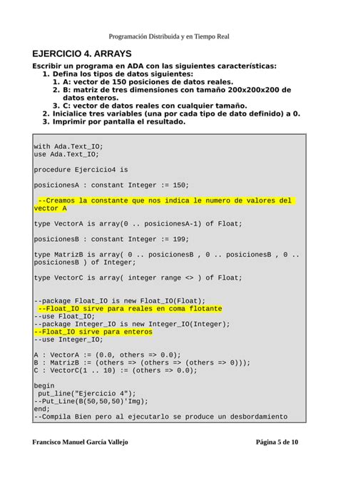 Ejercicio ADA Tipos De Datos En ADA PDF