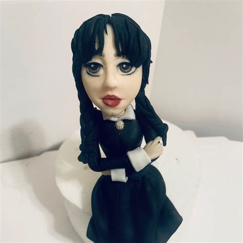 Wednesday Addams Cake Topper Fondant Etsy Uk