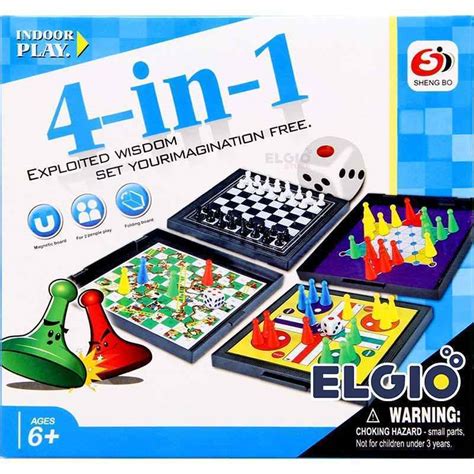 Jual Mainan Anak Indoor Play Magnetic Board Game 4 IN 1 Catur Ludo