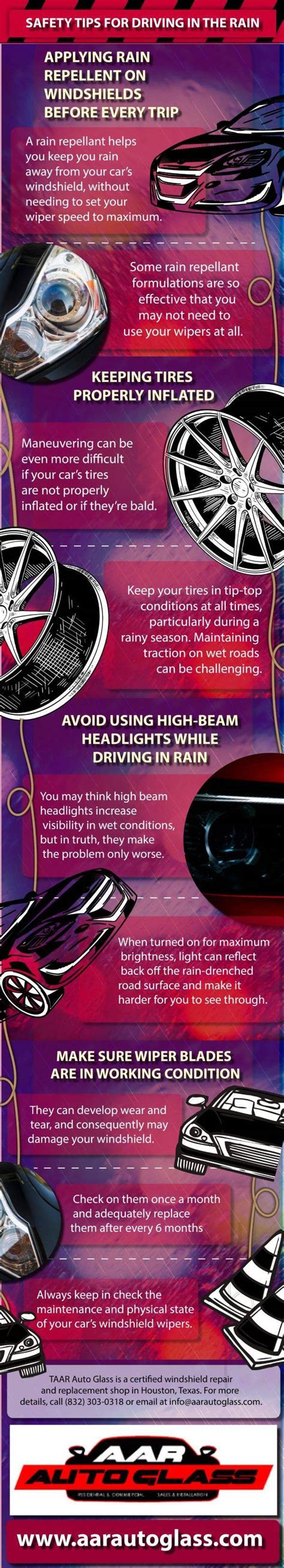 Safety Tips For Driving In The Rain | Infographic | AAR Auto Glass