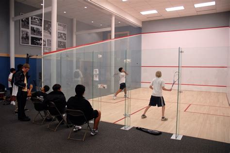 The squash courts at Eaglebrook School. Eaglebrook has six ...