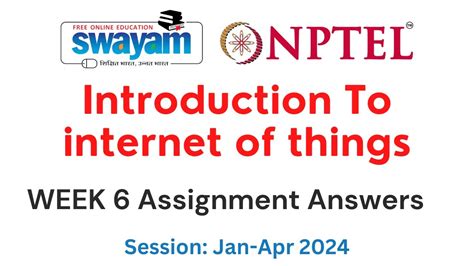 Nptel Introduction To Internet Of Things Week Assignment Answers