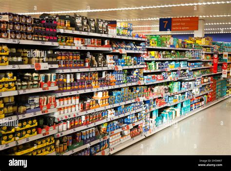Sainsburys Sainsburys Aisle Aisles In A Uk Store Shop Stock Photo