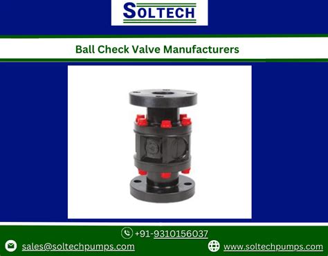 Premium Quality Ball Check Valve Manufacturers: - Soltechpumps - Medium