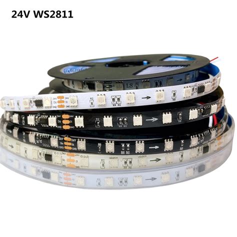 24V WS2811 RGB Led Erit K 5050 Piksel Adreslenebilir 60LEDs M Harici 1