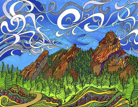 Psychedelic Flatirons Poster Visionary Artwork Phil Lewis Art