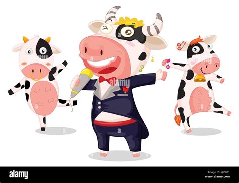 Group cows cartoon hi-res stock photography and images - Alamy