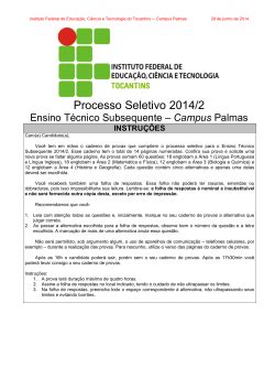 Caderno De Prova Seletivos IFTO