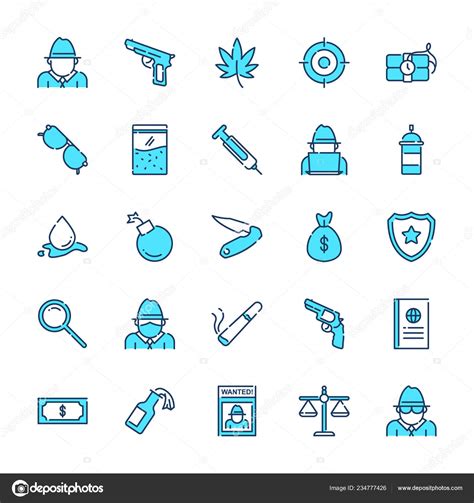 Mafia Icons Pack Isolated Symbols Collection Stock Vector by ©ware ...