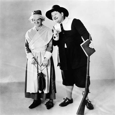 From Left Stan Laurel And Oliver Hardy In A Thanksgiving Themed Mgm