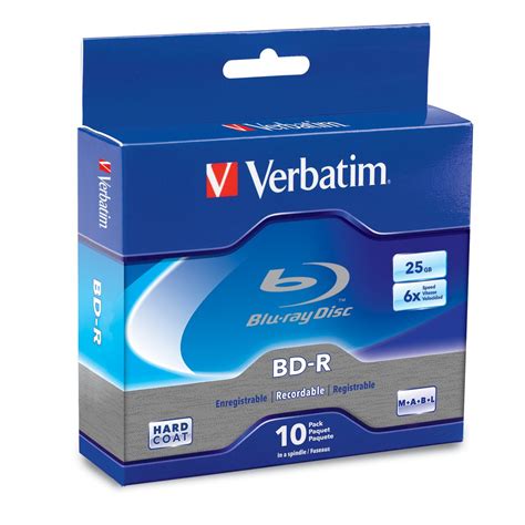 Verbatim Bd R 25gb 6x Blu Ray Recordable Media Disc 10