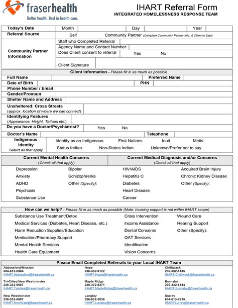 Fraser Health Integrated Homelessness Response Team referral – The