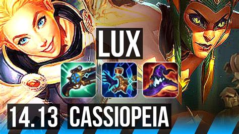 LUX Vs CASSIOPEIA MID 72 Winrate 50k DMG 7 3 18 NA Master 14